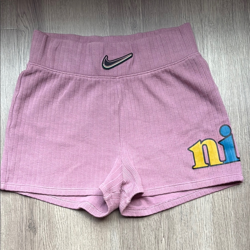 Nike Ribbed Pink Athletic Shorts